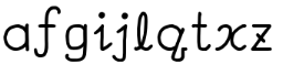 筆記体のようなafgijlqtxz